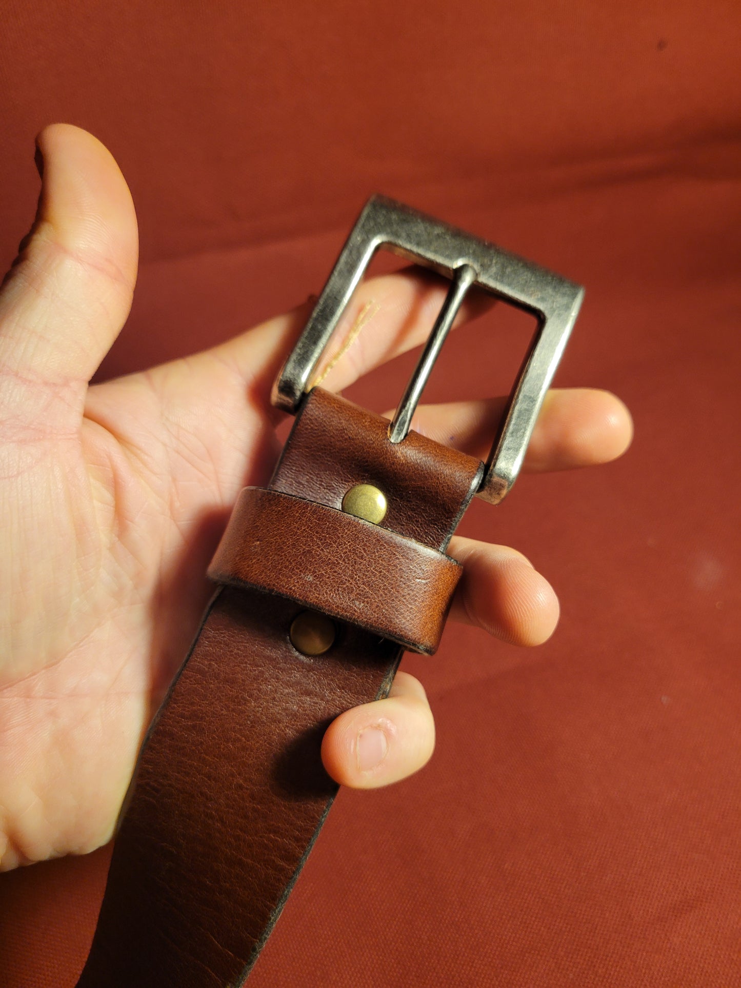 Brown Oil tanned leather belt