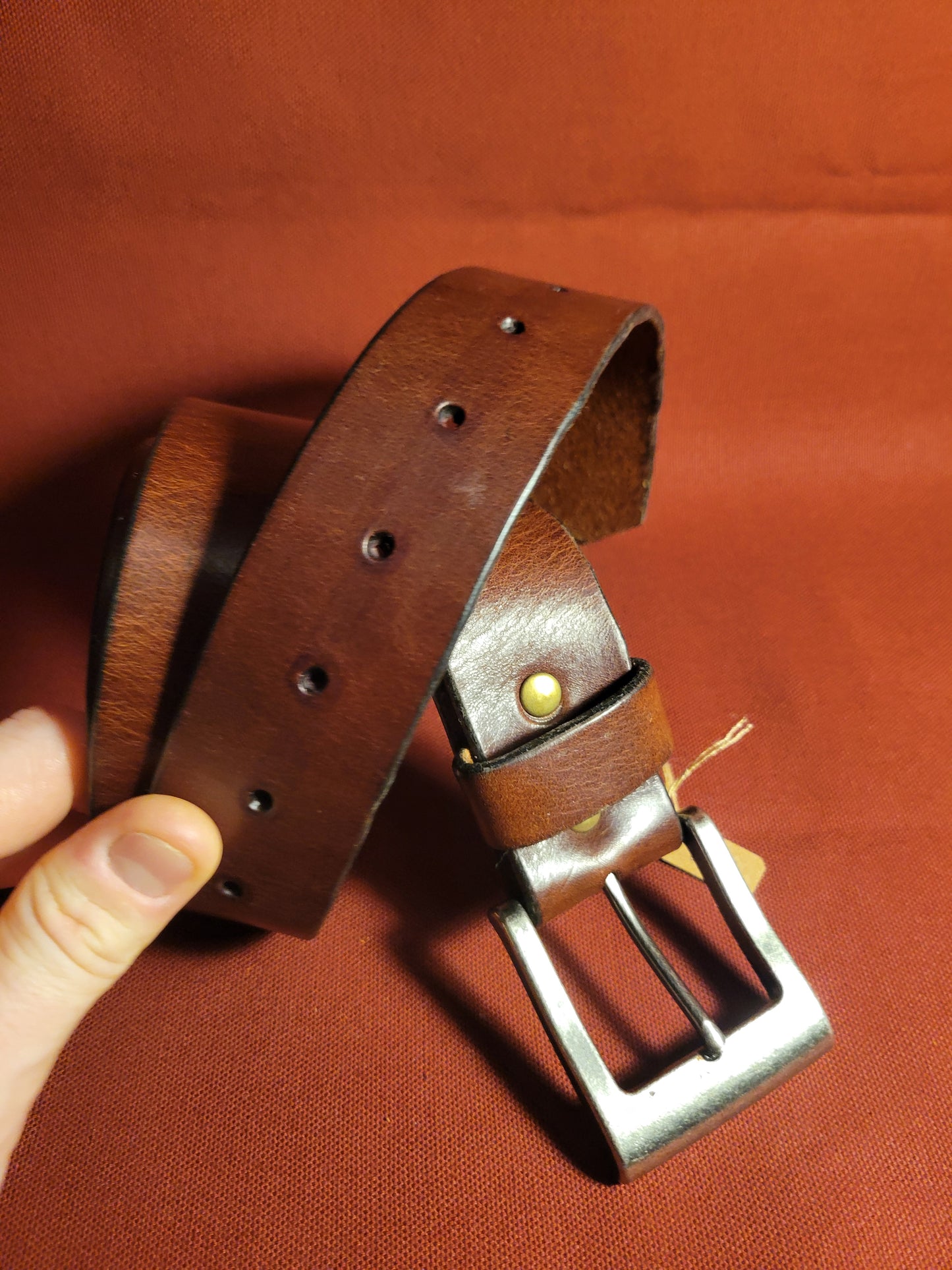 Brown Oil tanned leather belt