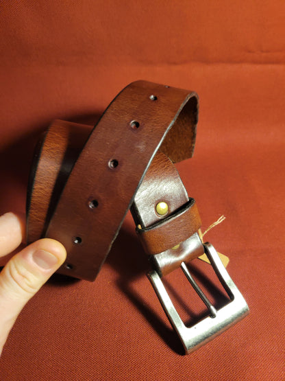 Brown Oil tanned leather belt